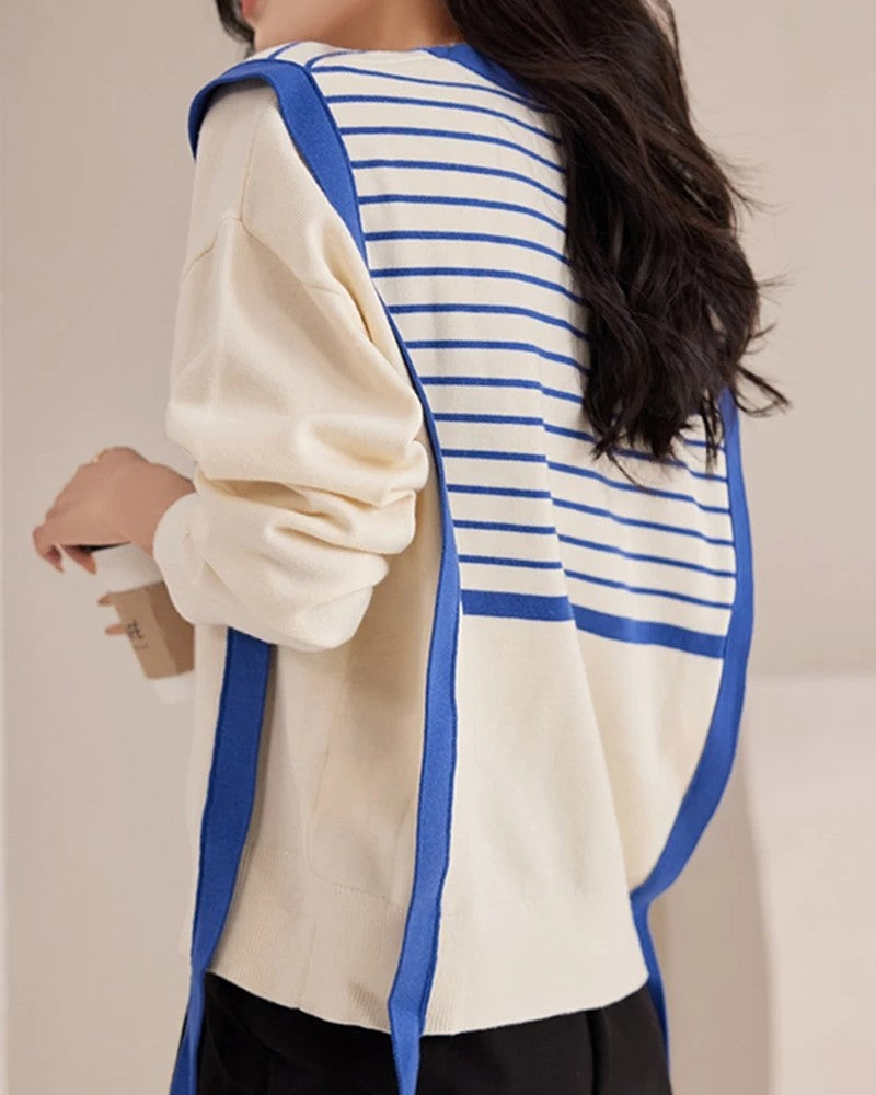 Beatriz Striped Knit Contrast Sweater