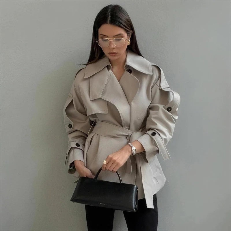 Eloria Relaxed Belted Short Trench Coat