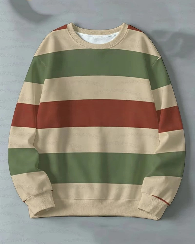 Isabel Oversized Striped Crewneck Sweatshirt