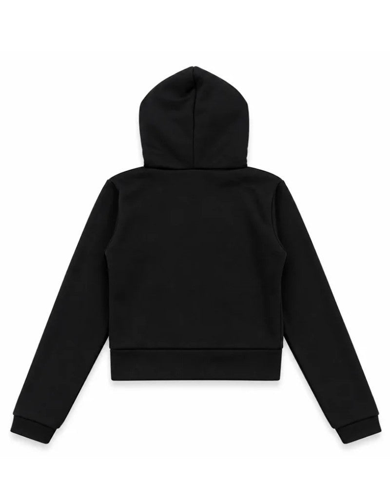 Martina Lace Trim Cropped Zip Hoodie