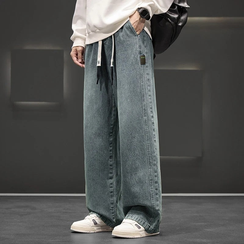 Norvik Relaxed Drawstring Wide-Leg Jeans