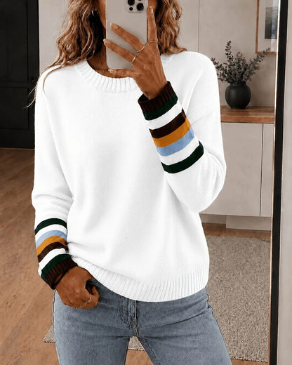 Agnes Relaxed Stripe Cuff Knit Sweater