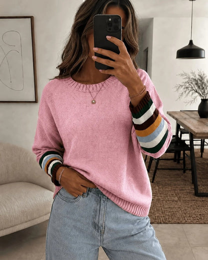 Agnes Relaxed Stripe Cuff Knit Sweater