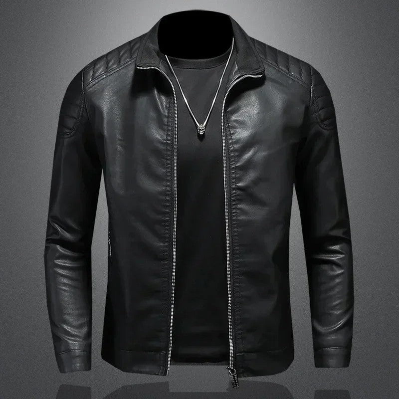 Arvane Quilted Shoulder Moto Jacket