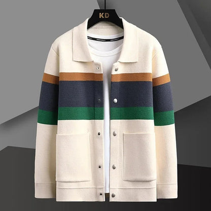 Plus Size Breslo Striped Knit Snap Jacket