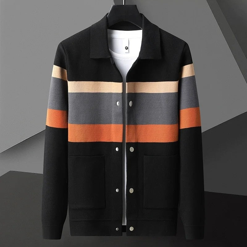 Plus Size Breslo Striped Knit Snap Jacket