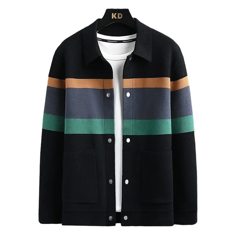Plus Size Breslo Striped Knit Snap Jacket