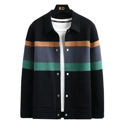 Plus Size Breslo Striped Knit Snap Jacket