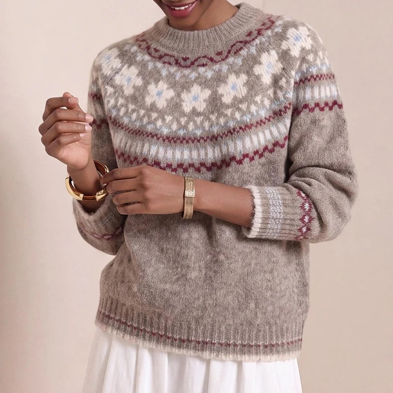 Carla Fair Isle Knit Crewneck Sweater