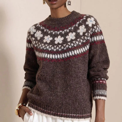 Carla Fair Isle Knit Crewneck Sweater