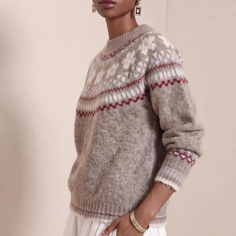 Carla Fair Isle Knit Crewneck Sweater