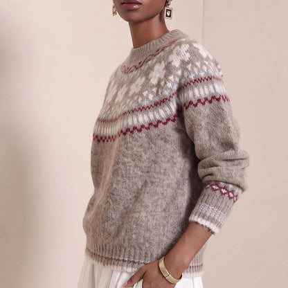Carla Fair Isle Knit Crewneck Sweater