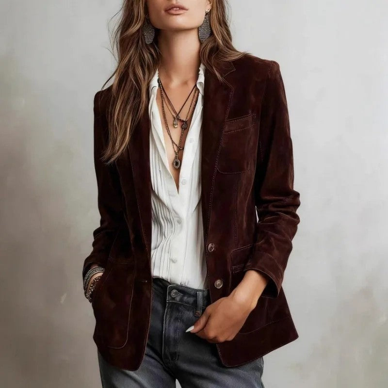 Celine Relaxed Suede Blazer Jacket
