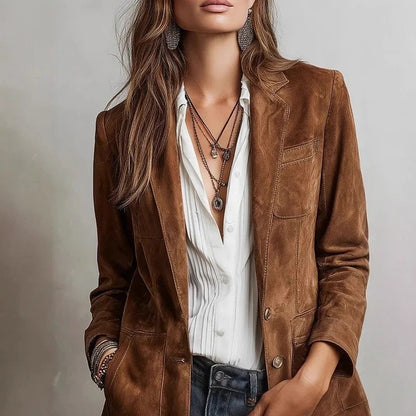 Celine Relaxed Suede Blazer Jacket