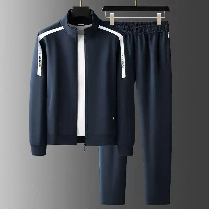 Cevino Track Stripe Zip Jogger Set