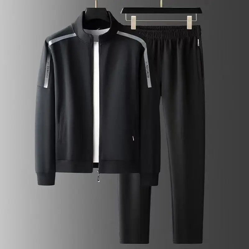 Cevino Track Stripe Zip Jogger Set