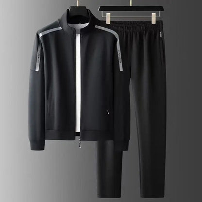 Cevino Track Stripe Zip Jogger Set