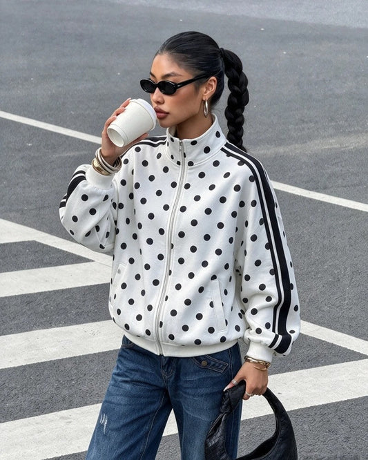 Charlotte Polka Dot Track Jacket