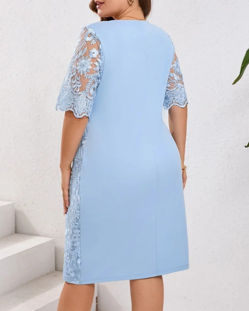 Chloe Floral Lace Panel Sheath Dress