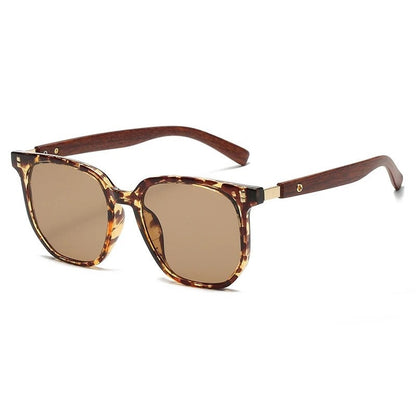 Corvian Square Wood Temple Sunglasses