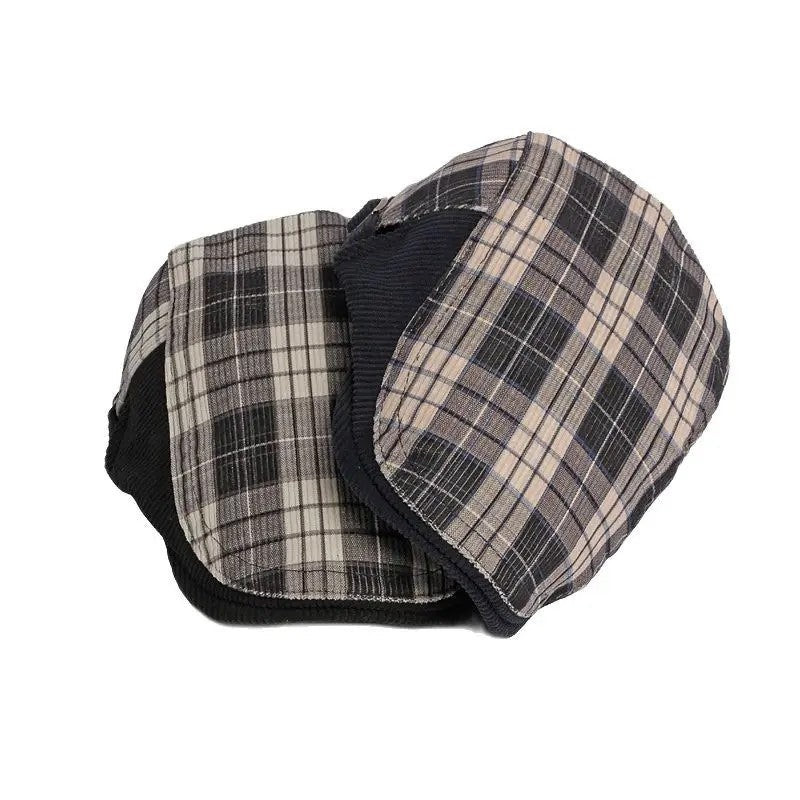 Corvin Plaid Corduroy Adjustable Flat Cap