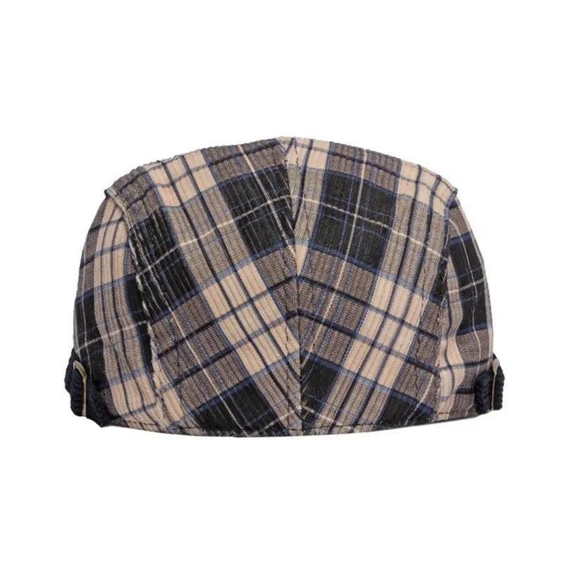Corvin Plaid Corduroy Adjustable Flat Cap