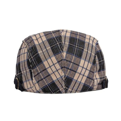 Corvin Plaid Corduroy Adjustable Flat Cap