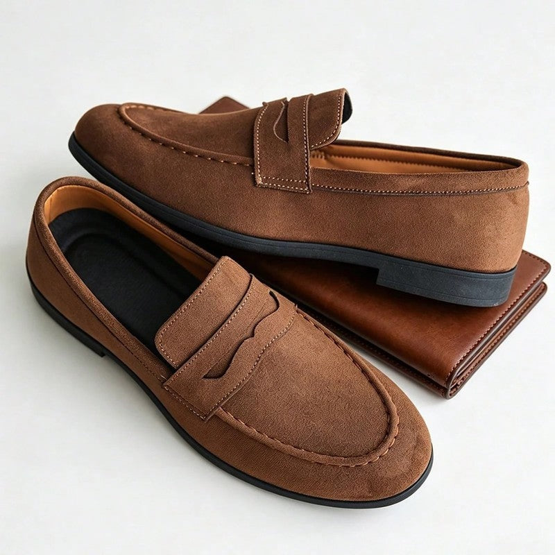 Davin Suede Penny Loafer Shoes