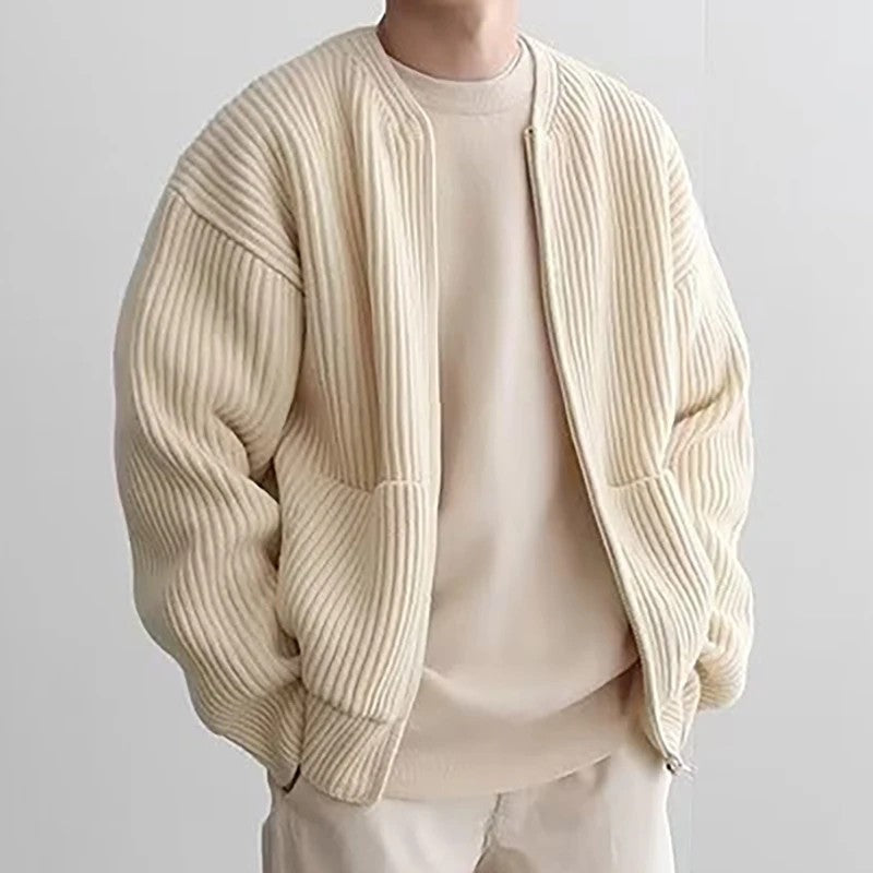 Dervaux Ribbed Relaxed Bomber Jacket