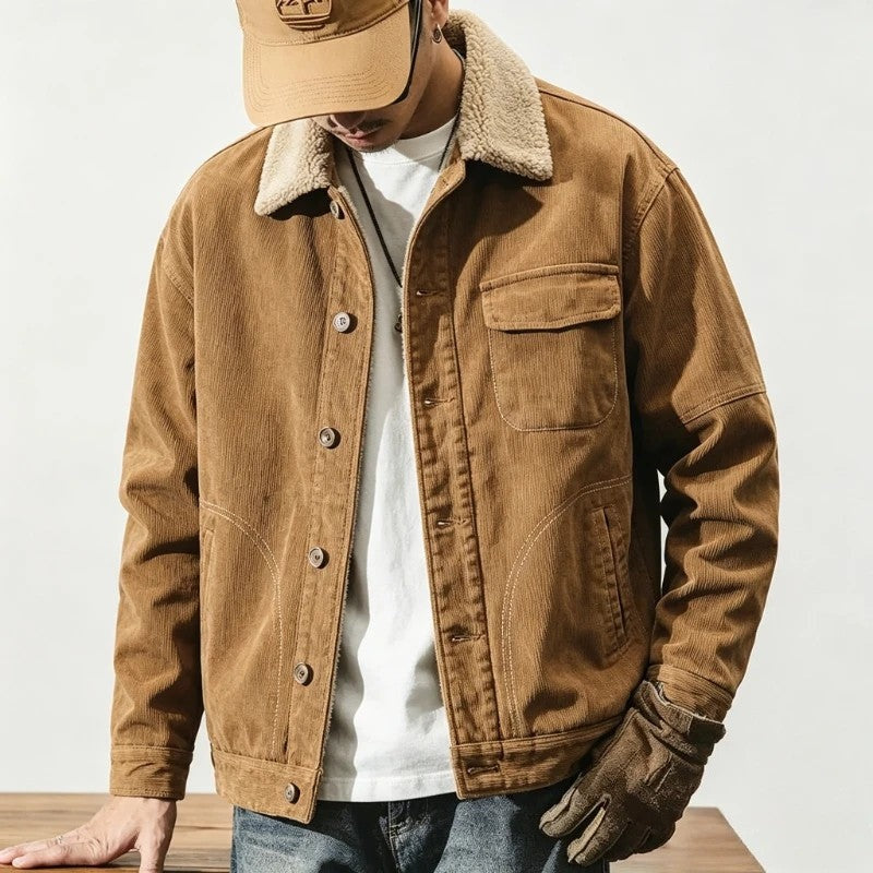 Dervin Relaxed Sherpa Lined Corduroy Jacket