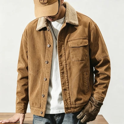 Dervin Relaxed Sherpa Lined Corduroy Jacket