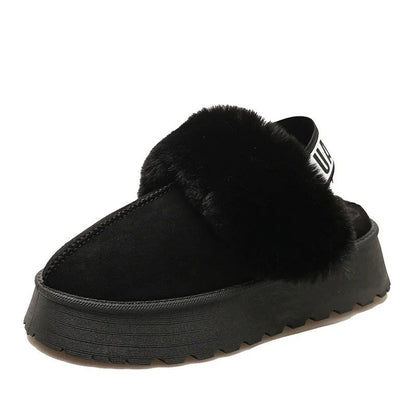 Diana Platform Fuzzy Lined Slip-On Mule