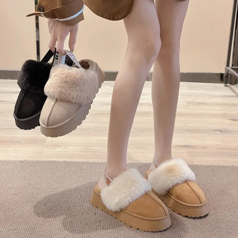 Diana Platform Fuzzy Lined Slip-On Mule