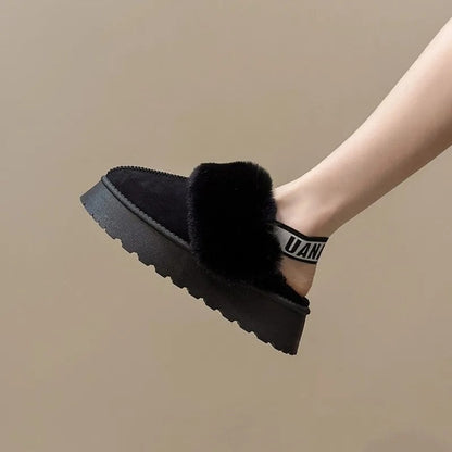 Diana Platform Fuzzy Lined Slip-On Mule