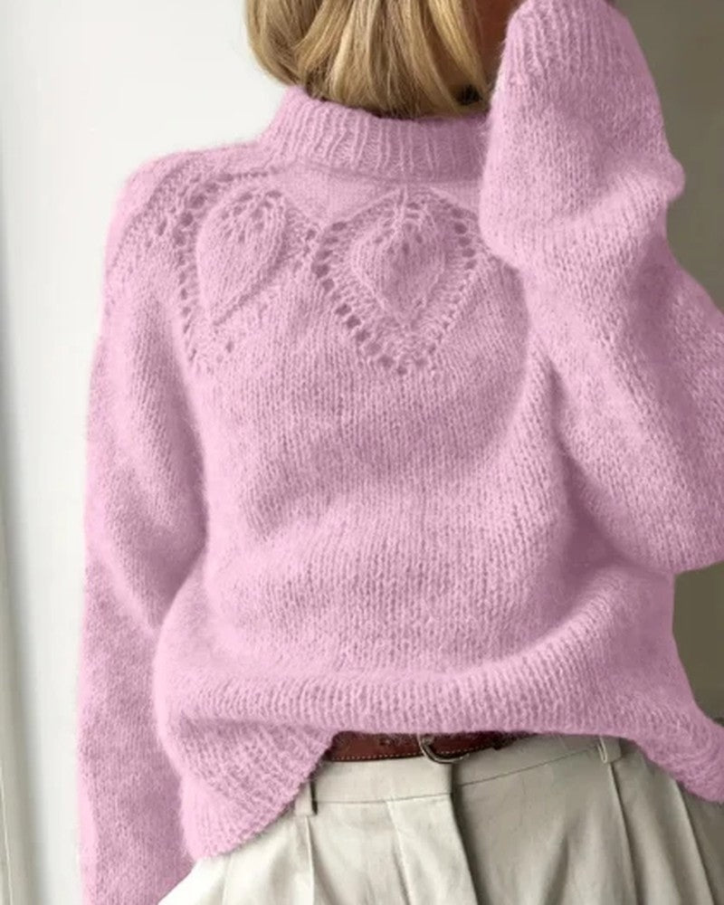 Elodie Relaxed Leaf Knit Sweater