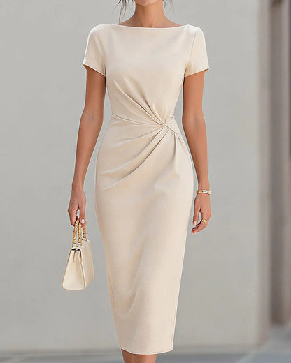 Eloria Draped Waist Midi Dress