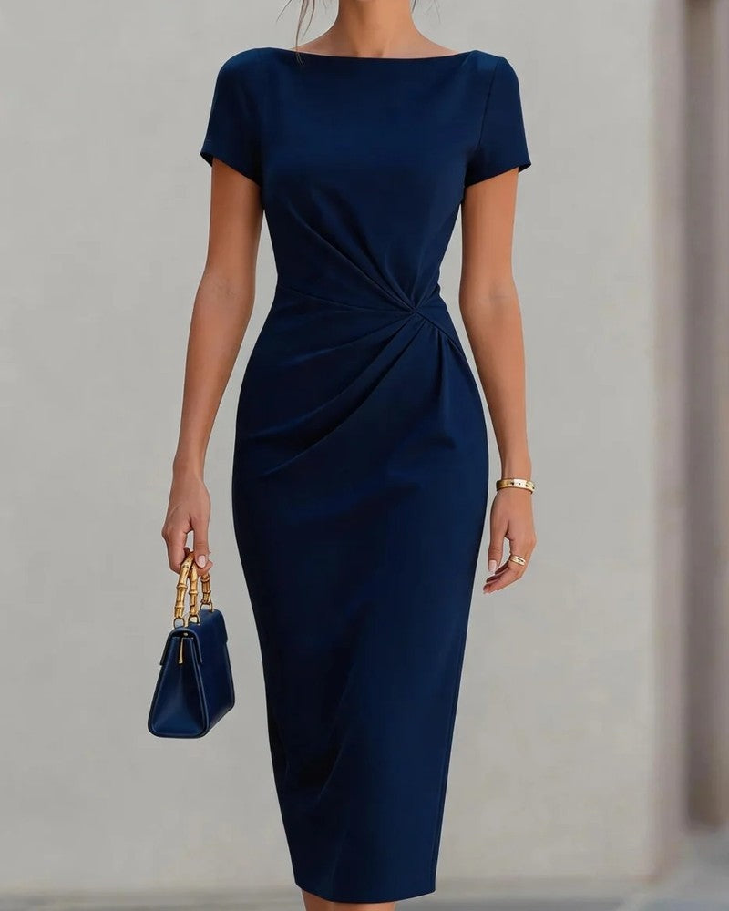 Eloria Draped Waist Midi Dress