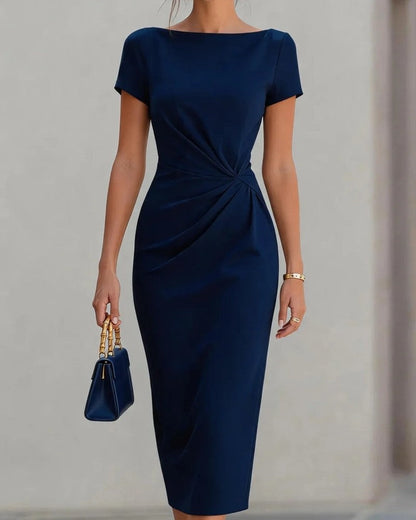 Eloria Draped Waist Midi Dress
