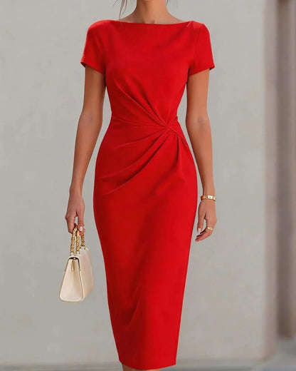 Eloria Draped Waist Midi Dress