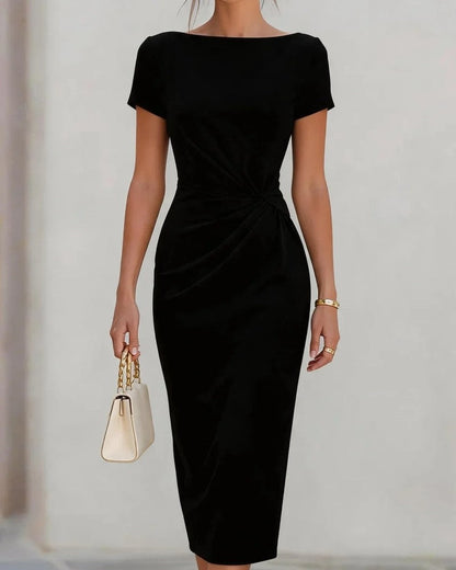 Eloria Draped Waist Midi Dress
