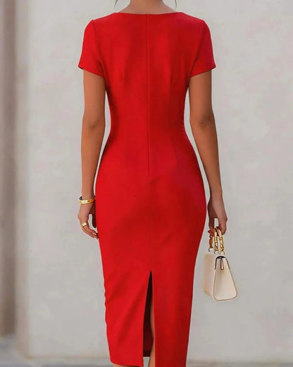 Eloria Draped Waist Midi Dress