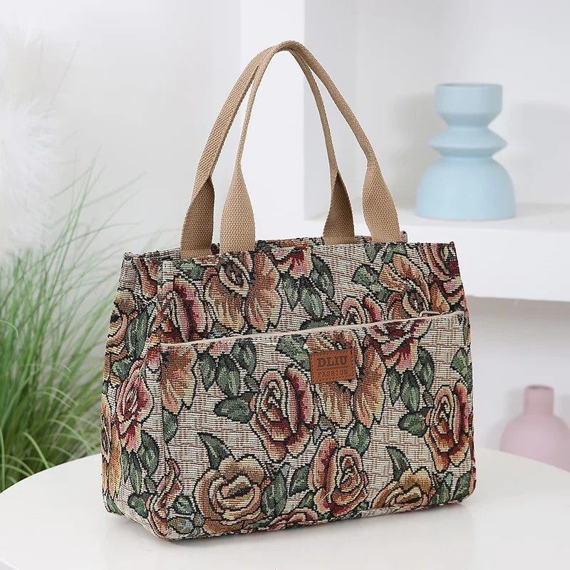 Eloria Floral Tapestry Top Handle Bag
