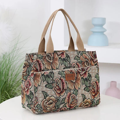 Eloria Floral Tapestry Top Handle Bag