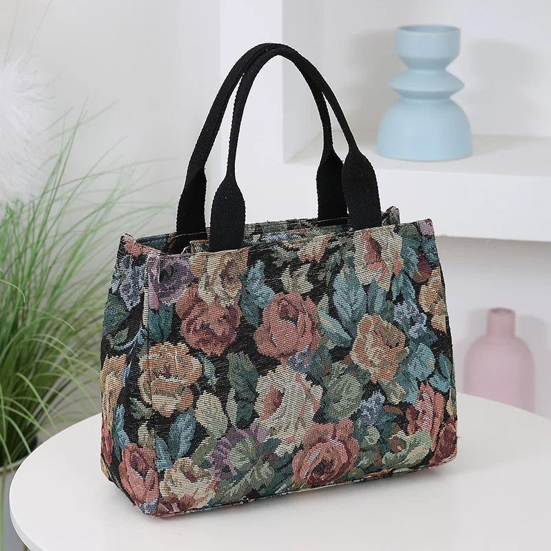 Eloria Floral Tapestry Top Handle Bag