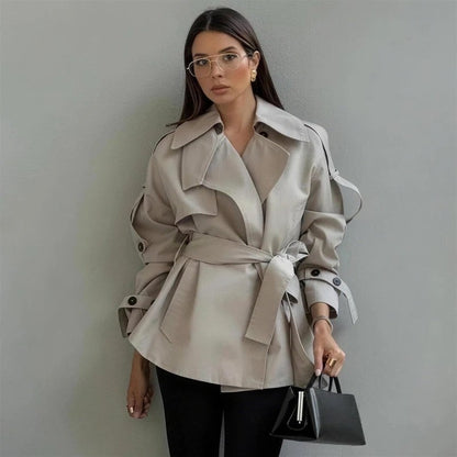 Eloria Relaxed Belted Short Trench Coat