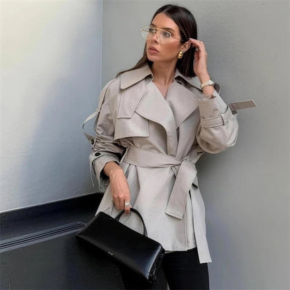 Eloria Relaxed Belted Short Trench Coat