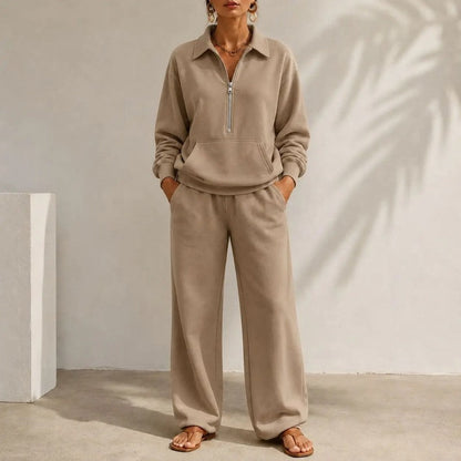Eloria Relaxed Zip Collar Lounge Set