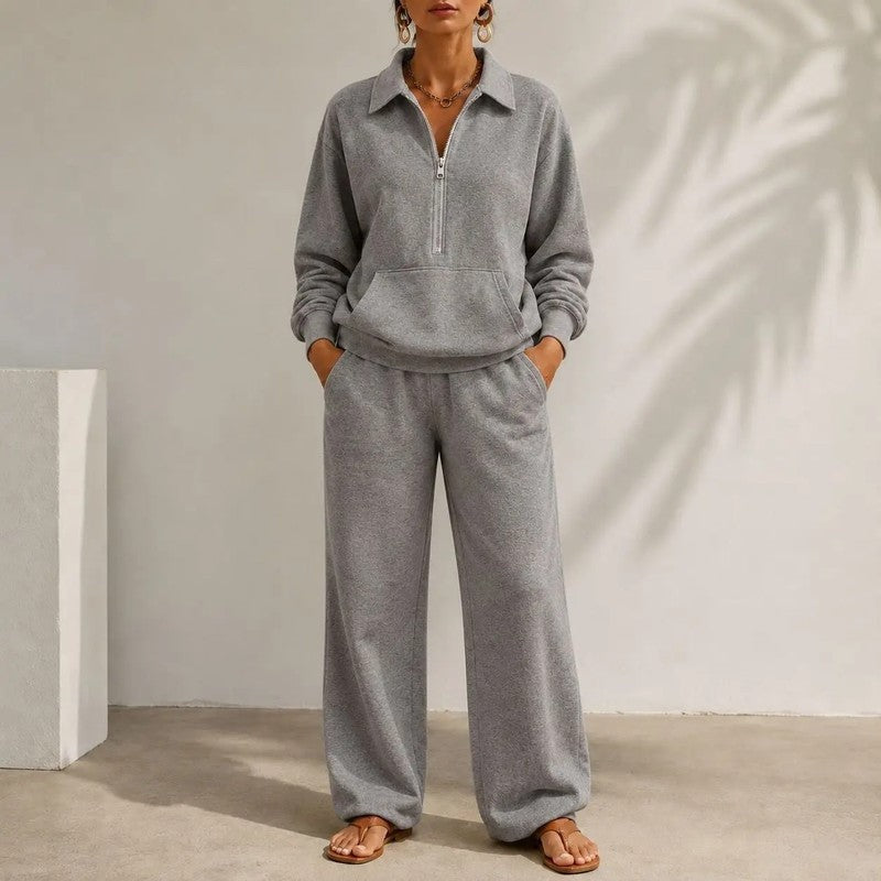 Eloria Relaxed Zip Collar Lounge Set