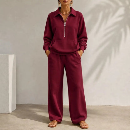 Eloria Relaxed Zip Collar Lounge Set