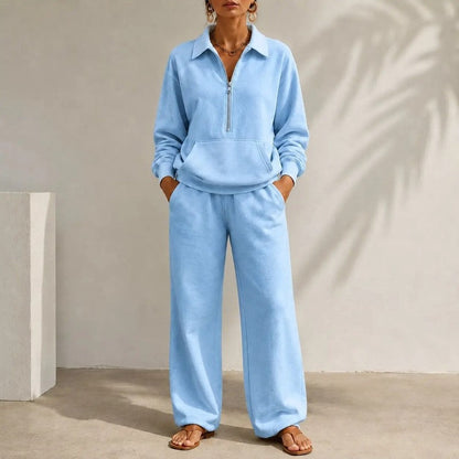 Eloria Relaxed Zip Collar Lounge Set
